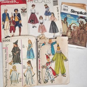 60s 90s VINTAGE 5 Pc Costume Sewing Pattern Bundle Simplicity Butterick
